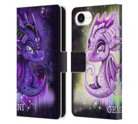 Head Case Designs Officially Licensed Sheena Pike Gemini Lil Dragonz Zodiac Dragons Leather Wallet Case Compatible With Apple iPhone 16e