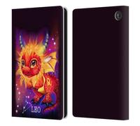 Head Case Designs Officially Licensed Sheena Pike Leo Lil Dragonz Zodiac Dragons Leather Wallet Case Compatible With Amazon Fire 7 2022