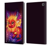 Head Case Designs Officially Licensed Sheena Pike Leo Lil Dragonz Zodiac Dragons Leather Wallet Case Compatible With Amazon Fire Max 11 2023