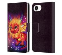 Head Case Designs Officially Licensed Sheena Pike Leo Lil Dragonz Zodiac Dragons Leather Wallet Case Compatible With Apple iPhone 16e