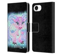 Head Case Designs Officially Licensed Sheena Pike Libra Lil Dragonz Zodiac Dragons Leather Wallet Case Compatible With Apple iPhone 16e
