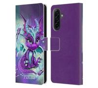 Head Case Designs Officially Licensed Sheena Pike Pisces Lil Dragonz Zodiac Dragons Leather Wallet Case Compatible With Samsung Galaxy A17 4G / 5G