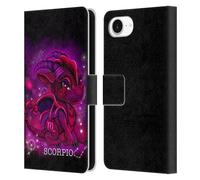 Head Case Designs Officially Licensed Sheena Pike Scorpio Lil Dragonz Zodiac Dragons Leather Wallet Case Compatible With Apple iPhone 16e