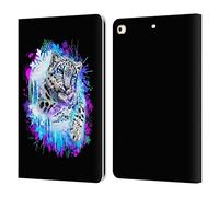 Head Case Designs Officially Licensed Sheena Pike Snow Leopard Spirit Big Cats Leather Wallet Case Compatible With Apple iPad 9.7 2017 / iPad 9.7 2018