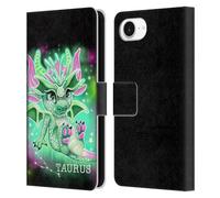 Head Case Designs Officially Licensed Sheena Pike Taurus Lil Dragonz Zodiac Dragons Leather Wallet Case Compatible With Apple iPhone 16e