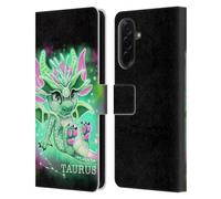 Head Case Designs Officially Licensed Sheena Pike Taurus Lil Dragonz Zodiac Dragons Leather Wallet Case Compatible With Samsung Galaxy A36 5G