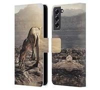 Head Case Designs Officially Licensed Simone Gatterwe Acrocanthosaurus Dinosaurs Leather Wallet Case Compatible With Samsung Galaxy S21 FE 5G