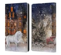 Head Case Designs Officially Licensed Simone Gatterwe Christmas Time Horses Leather Wallet Case Compatible With Amazon Fire 7 2022