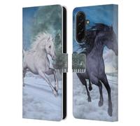 Head Case Designs Officially Licensed Simone Gatterwe Freedom In The Snow Horses Leather Wallet Case Compatible With Samsung Galaxy A36 5G