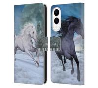 Head Case Designs Officially Licensed Simone Gatterwe Freedom In The Snow Horses Leather Wallet Case Compatible With Samsung Galaxy S25 Edge