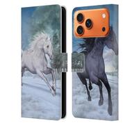 Head Case Designs Officially Licensed Simone Gatterwe Freedom In The Snow Horses Leather Wallet Case Compatible With Apple iPhone 17 Pro Max