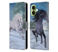 Head Case Designs Officially Licensed Simone Gatterwe Freedom In The Snow Horses Leather Wallet Case Compatible With Apple iPhone 17