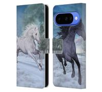 Head Case Designs Officially Licensed Simone Gatterwe Freedom In The Snow Horses Leather Wallet Case Compatible With Google Pixel 10