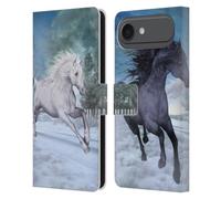 Head Case Designs Officially Licensed Simone Gatterwe Freedom In The Snow Horses Leather Wallet Case Compatible With Apple iPhone 17 Air