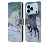 Head Case Designs Officially Licensed Simone Gatterwe Freedom In The Snow Horses Leather Wallet Case Compatible With Apple iPhone 17 Pro