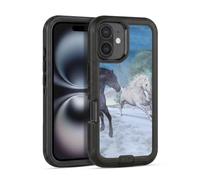 Head Case Designs Officially Licensed Simone Gatterwe Freedom In The Snow Horses Ultra-Armoured Shockproof Case [Military Grade Protection] Compatible With Apple iPhone 16