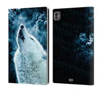 Head Case Designs Officially Licensed Simone Gatterwe Howling Wolf Animals 2 Leather Wallet Case Compatible With Apple iPad Pro 11 M4/M5 2024/2025