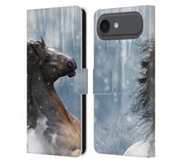 Head Case Designs Officially Licensed Simone Gatterwe In The Snow Horses Leather Wallet Case Compatible With Apple iPhone 17 Air