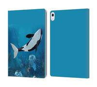 Head Case Designs Officially Licensed Simone Gatterwe Jellyfish And Orca Life In Sea Leather Wallet Case Compatible With Apple iPad Air 13 2024/2025