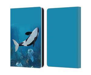 Head Case Designs Officially Licensed Simone Gatterwe Jellyfish And Orca Life In Sea Leather Wallet Case Compatible With Amazon Kindle 11th Gen (2024)