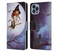 Head Case Designs Officially Licensed Simone Gatterwe Little Witch Angels And Fairies Leather Wallet Case Compatible With Apple iPhone 14