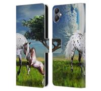 Head Case Designs Officially Licensed Simone Gatterwe Love Forever Horses Leather Wallet Case Compatible With Samsung Galaxy A05
