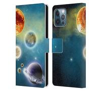 Head Case Designs Officially Licensed Simone Gatterwe New Solar System Planets Leather Wallet Case Compatible With Apple iPhone 12 Pro Max
