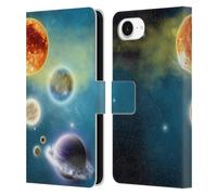 Head Case Designs Officially Licensed Simone Gatterwe New Solar System Planets Leather Wallet Case Compatible With Apple iPhone 16e