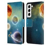Head Case Designs Officially Licensed Simone Gatterwe New Solar System Planets Leather Wallet Case Compatible With Samsung Galaxy S22 5G