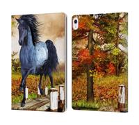 Head Case Designs Officially Licensed Simone Gatterwe On The Lake Horses Leather Wallet Case Compatible With Apple iPad Air 13 2024/2025