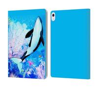 Head Case Designs Officially Licensed Simone Gatterwe Orca Life In Sea Leather Wallet Case Compatible With Apple iPad Air 13 2024/2025