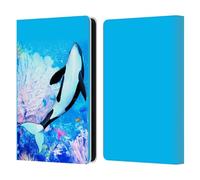 Head Case Designs Officially Licensed Simone Gatterwe Orca Life In Sea Leather Wallet Case Compatible With Kindle Paperwhite 5 (2021)