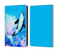 Head Case Designs Officially Licensed Simone Gatterwe Orca Life In Sea Leather Wallet Case Compatible With Amazon Kindle 11th Gen (2024)