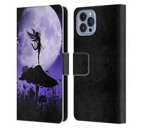 Head Case Designs Officially Licensed Simone Gatterwe Purple Silhouette Angels And Fairies Leather Wallet Case Compatible With Apple iPhone 14