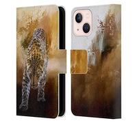 Head Case Designs Officially Licensed Simone Gatterwe Russian Amur Leopard Animals Leather Wallet Case Compatible With Apple iPhone 13 Mini