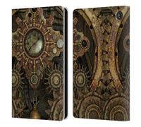 Head Case Designs Officially Licensed Simone Gatterwe Rusty Vintage Gears Steampunk Leather Wallet Case Compatible With Amazon Fire 7 2022