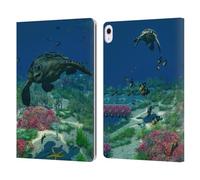 Head Case Designs Officially Licensed Simone Gatterwe Sea Turtles Life In Sea Leather Wallet Case Compatible With Apple iPad Air 13 2024/2025