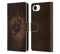 Head Case Designs Officially Licensed Simone Gatterwe Thy Heart Vintage And Steampunk Leather Wallet Case Compatible With Apple iPhone 16e