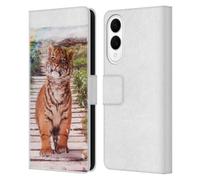 Head Case Designs Officially Licensed Simone Gatterwe Tiger Nature Series Leather Wallet Case Compatible With Samsung Galaxy S25 Edge