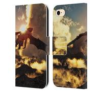 Head Case Designs Officially Licensed Simone Gatterwe Volcanoes Dragons And Dungeons Leather Wallet Case Compatible With Apple iPhone 7/8 / SE 2020 & 2022