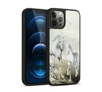 Head Case Designs Officially Licensed Simone Gatterwe White On The Beach Horses Gel Armour Case [Military Grade Protection] Compatible With Apple iPhone 12 Pro Max