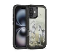 Head Case Designs Officially Licensed Simone Gatterwe White On The Beach Horses Ultra-Armoured Shockproof Case [Military Grade Protection] Compatible With Apple iPhone 16