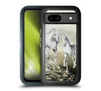 Head Case Designs Officially Licensed Simone Gatterwe White On The Beach Horses Ultra-Armoured Shockproof Case [Military Grade Protection] Compatible With Google Pixel 8a