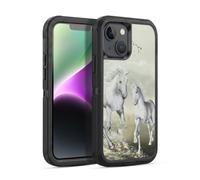 Head Case Designs Officially Licensed Simone Gatterwe White On The Beach Horses Ultra-Armoured Shockproof Case [Military Grade Protection] Compatible With Apple iPhone 14