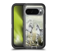 Head Case Designs Officially Licensed Simone Gatterwe White On The Beach Horses Ultra-Armoured Shockproof Case [Military Grade Protection] Compatible With Google Pixel 10
