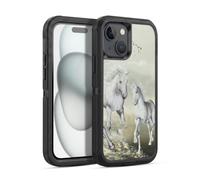 Head Case Designs Officially Licensed Simone Gatterwe White On The Beach Horses Ultra-Armoured Shockproof Case [Military Grade Protection] Compatible With Apple iPhone 15