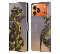Head Case Designs Officially Licensed Stanley Morrison Avocado Green Dragons 2 Leather Wallet Case Compatible With Apple iPhone 17 Pro Max
