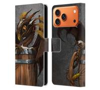 Head Case Designs Officially Licensed Stanley Morrison Barley Beer in Barrel Mug Dragons Leather Wallet Case Compatible With Apple iPhone 17 Pro Max