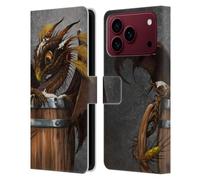 Head Case Designs Officially Licensed Stanley Morrison Barley Beer in Barrel Mug Dragons Leather Wallet Case Compatible With Apple iPhone 18 Pro Max