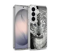 Head Case Designs Officially Licensed Stanley Morrison Blue Eyed Snow Leopard Cat Black And White Gel Case [Military Grade Protection] Compatible with Samsung Galaxy S26 and Compatible with MagSafe